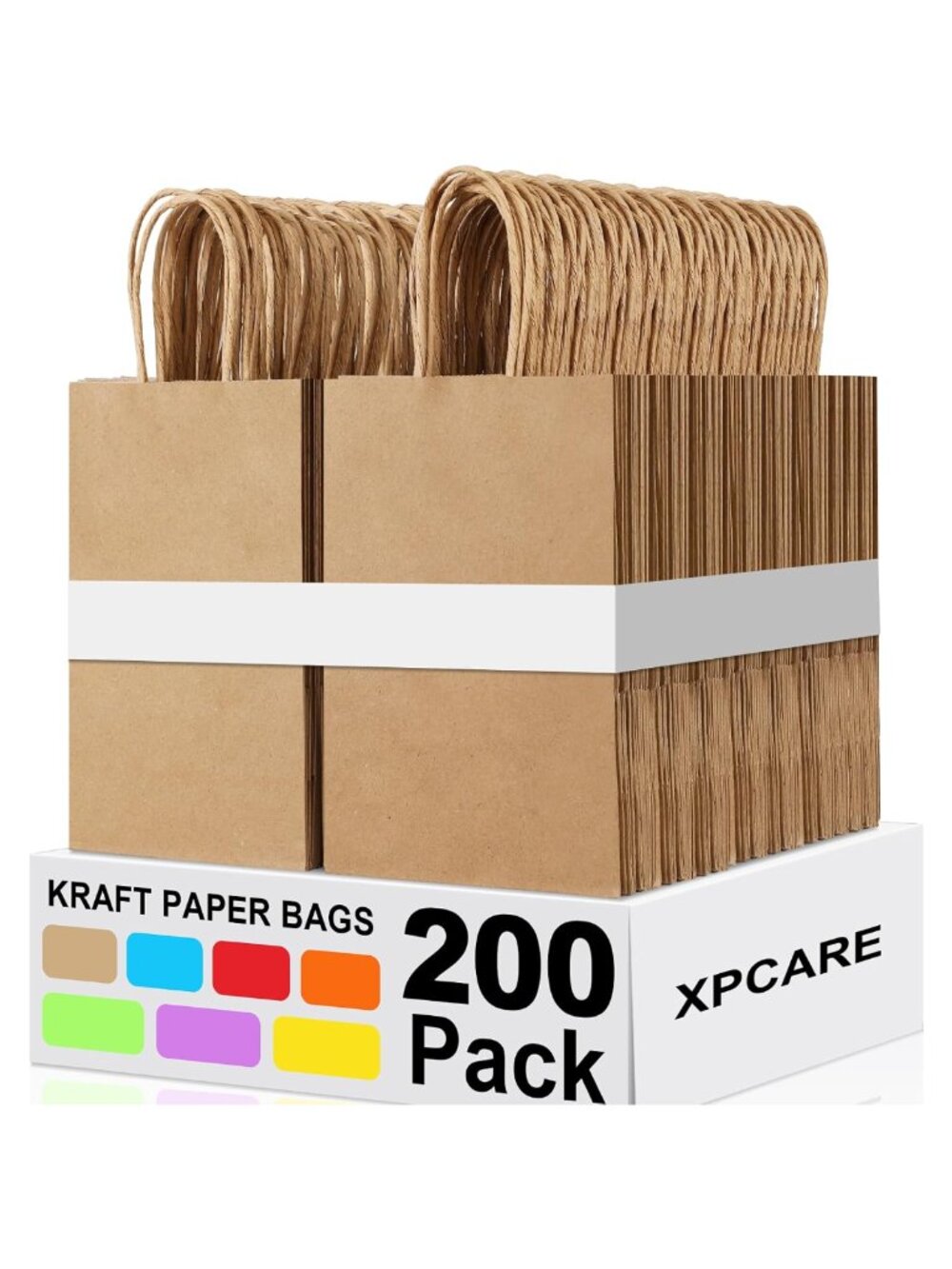 Kraft Paper Gift Bags with Handles 200pc Small Party Favor Bags